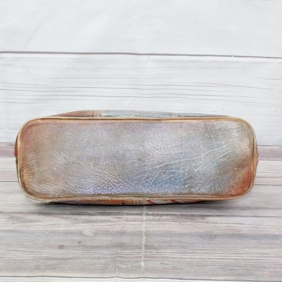 Vintage Anuschka Multicolor Hand Painted Leather Purse Hobo Shoulder Handbag - Picture 7 of 11